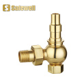 Classic Angle Lockshield Radiator Valve Yellow Brass