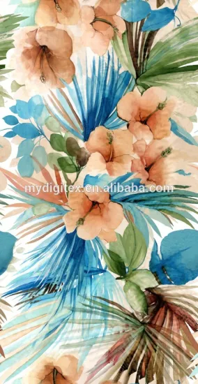silk digital printed flower satin silk fabric for dressing