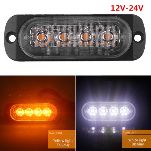 4 LED Truck Trailer Light Emergency Lights Ultra-thin Side Light Lamp 12V-24V 12W LED Pickup Strobe Light Tail Light