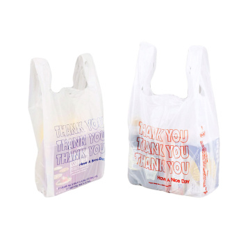 Custom Vest T Shirt White Plastic Bag