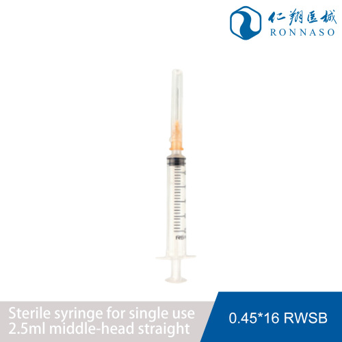 Ponta reta estéril da seringa Luer Slip de 2,5 ml