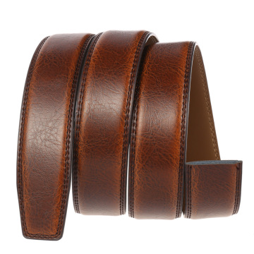 High Quality Genuine Leather Ratchet Belt Strap without Buckle