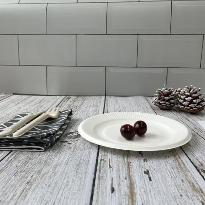 Eco friendly food plates 7'' rippled edge plate