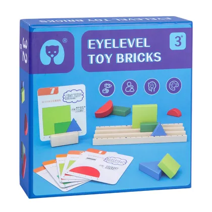 3D Logic Thinking Toy: Tangram Puzzle, Wooden Building Blocks for Space Head-Up Imagery and Shape Recognition