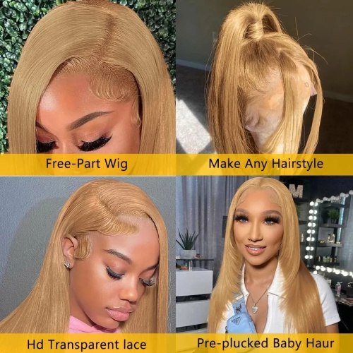 #27 Honey Blonde Human Hair Lace Front Wigs