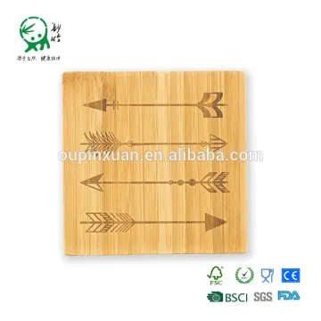 Promotional laser custom logo bamboo coasters for drinks
