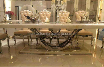 Imported Heavy-Duty Marble Top Dining Table DH-1401 - Top Design