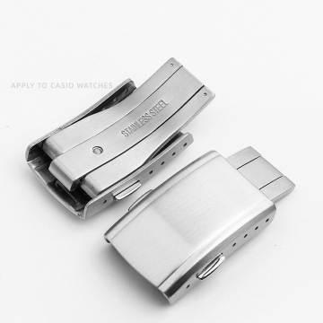 High-Quality Stainless Steel 304 Double Press Folding Turtle Back Buckle for Luxury Watch Straps - Available in 18, 20, and 22mm Sizes