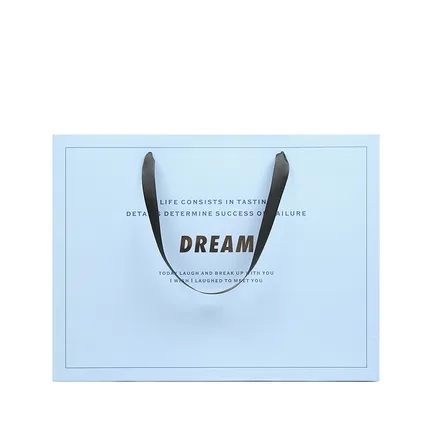 Handmade ivory board branded paper shopping bag