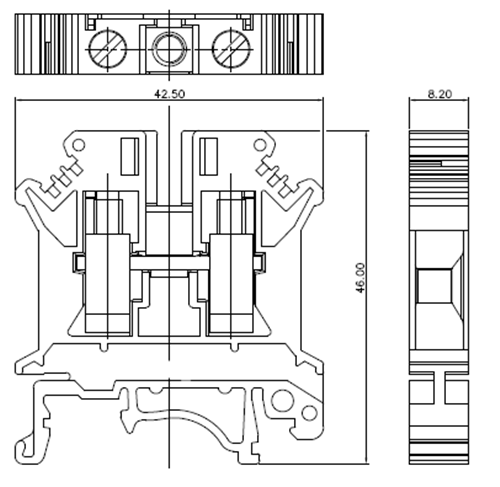 6mm2 DIN Rail Screw Cage Clamp Terminal Blocker