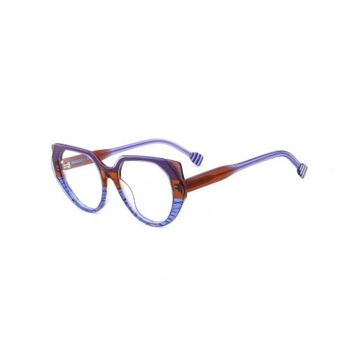 Mixed Gradient Layered Acetate Round Cat-Eye Optical Frames