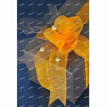 Silver Dust Printed Sherry Organza Ribbon, Made of 100% Polyester Yarn, Used for Gift Ribbon