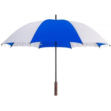 Blue and white golf umbrella