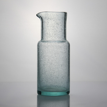 Green Bubble Colored Recycled Drinking Glass Water Carafe