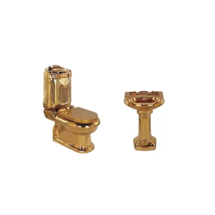 Luxurious G995 Electro-Painted Golden Color Ceramic Two-Piece Toilet