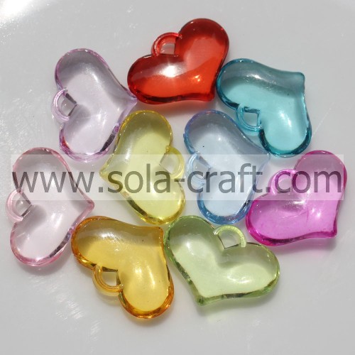 Iridescent 5 * 15 * 20MM Couleurs Transparentes Mode Coeur Perles D&#39;entretoise En Gros