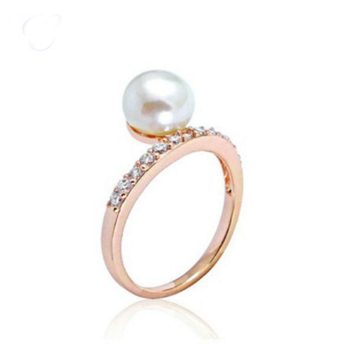 Rose Gold Pearl Engagement Rings