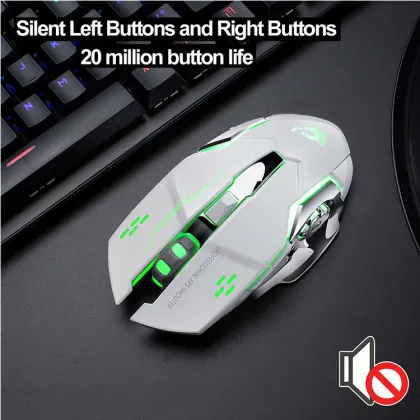 2.4GHz 2400DPI Professional Silent Rechargeable Wireless Gaming Mouse with Backlight