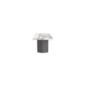 Mesa de mármol blanco de lujo con pedestal de madera