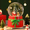 Santa Snowman Music Box Crystal Ball Resin Ornament