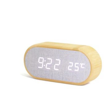 Bambu yaratıcı çok fonksiyonlu LED dijital masa saati sıcaklık alarmı