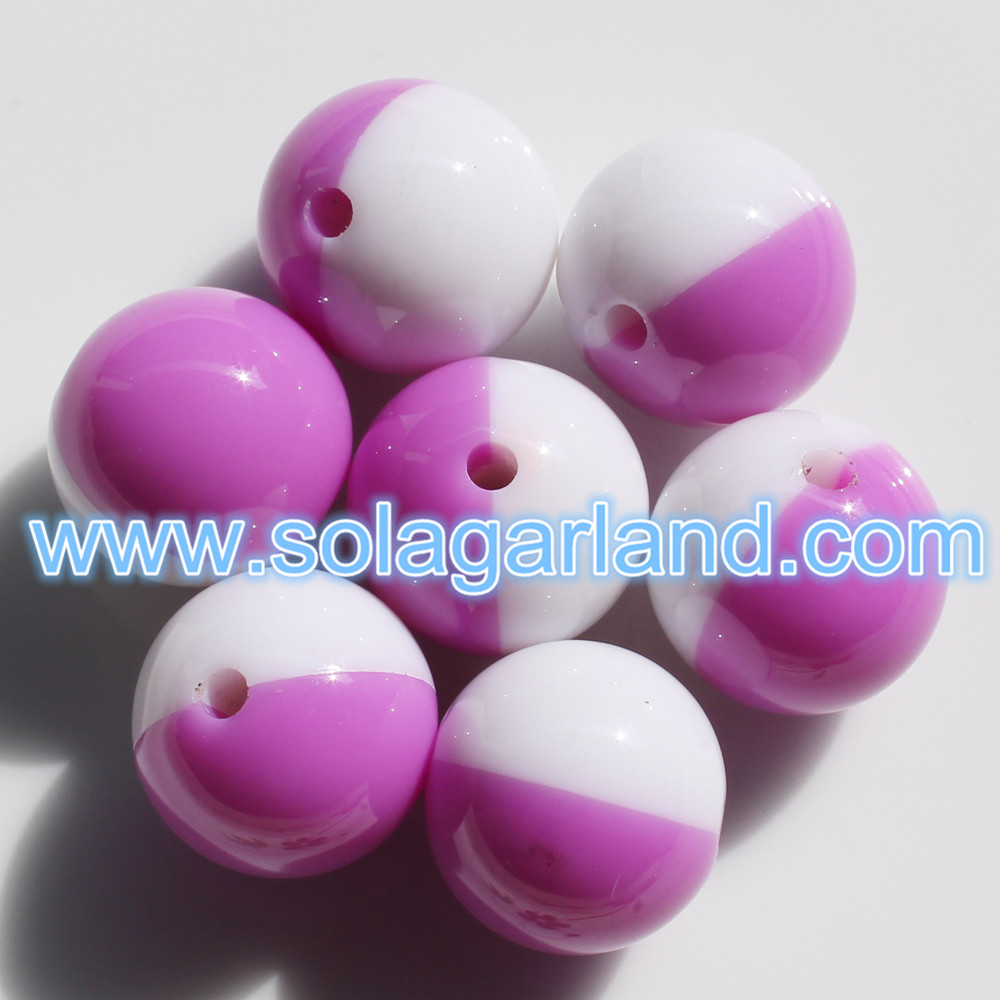 Acrylic Round Spacer Two Tone Beads