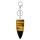 Bullet Forme Heury Point Point Clé Chain Quartz Crystal Stone Charme Bullet Anneau de balle