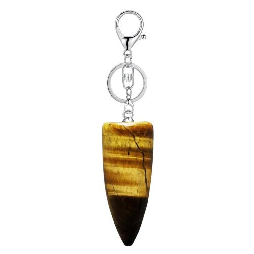 Bullet Shape Healing Pointed Chakra Key Chain Quartz Crystal Stone Charm Bullet Key Ring