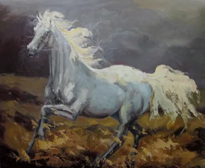 hand made animal art oil painting