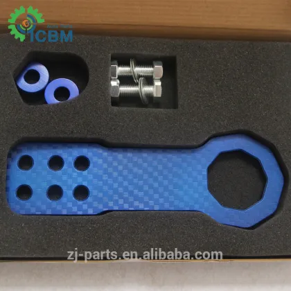 Blue Universal Aluminum With Carbon Fiber Parttern Front&Rear Bumper Racing Tow Hook