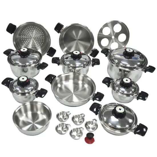 Stainless Steel Cookware Set - 23 Pcs Oilless Waterless 304 Stainless Steel Pots and Pans for Kitchen Safety and Convenience