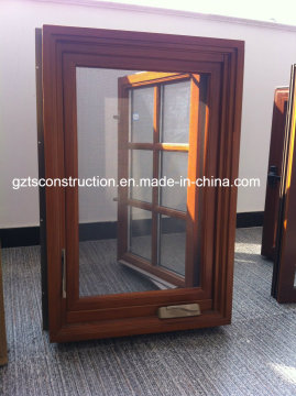 American Style Aluminum Clad Wooden Window with Screen