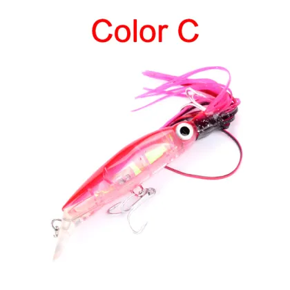 Reflective Shrimp and Squid Hook Set: 14cm/40g Bun Squid Hooks with Skirt