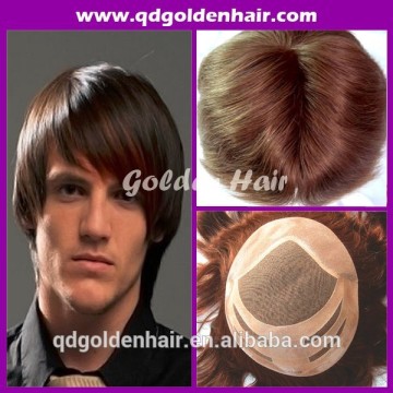 100% High Quality Braziian Virgin Remi Human Hair Men's Toupee