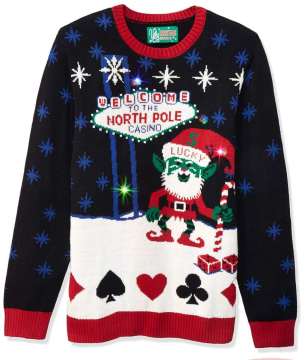 Custom Logo Men's Christmas Sweater Crew Neck Ugly Jumper Father Christmas Skull