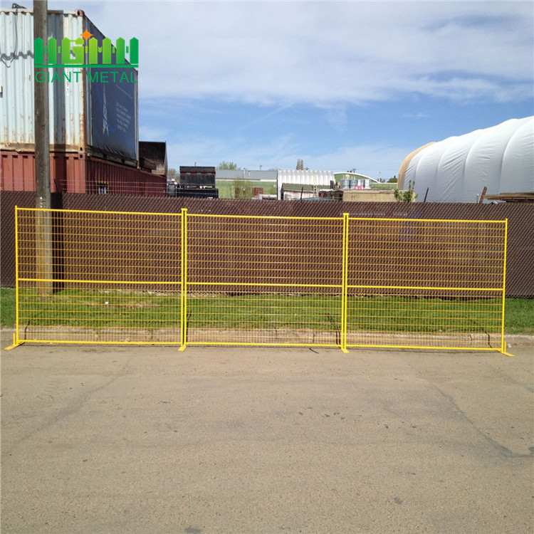 Temporary fence with metal fencing