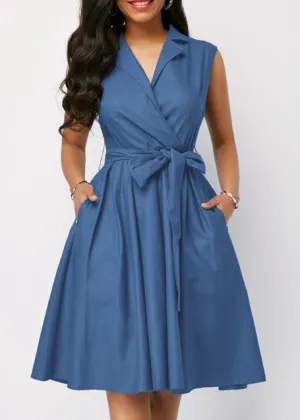 Sleeveless strap A-line dress women's waist tight skirt