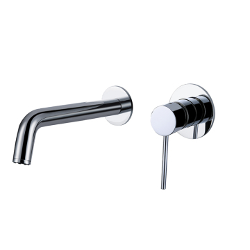 Bathroom Brass Chrome 2-Hole Wall Mount Basin Mixer Tap
