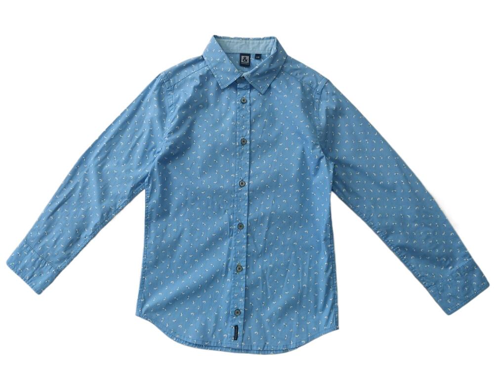 BOY'S BEE PRINT COTTON STRETCH SHIRT