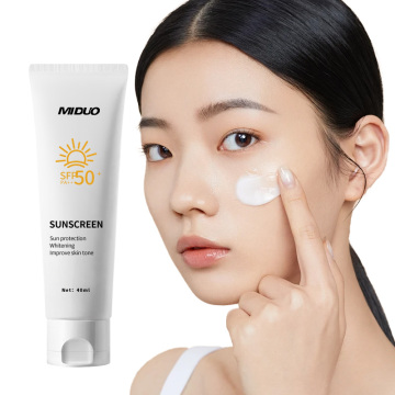 Fabryka OEM 40 ml szerokiego widma nawilżające filtr przeciwsłoneczny SPF 50 ŻELTA