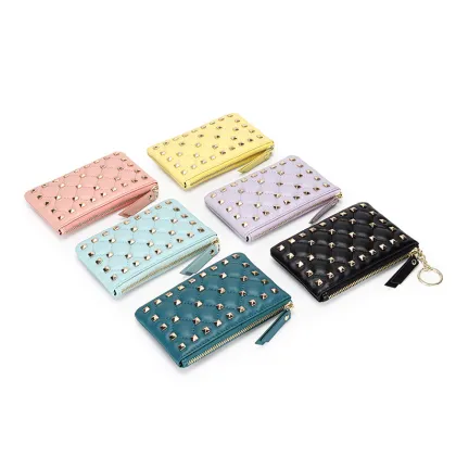 2021 coin key square metal decoration zipper wallet