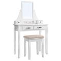 Dressing Table Dressing Table with Mirror and Stool White Manufactory