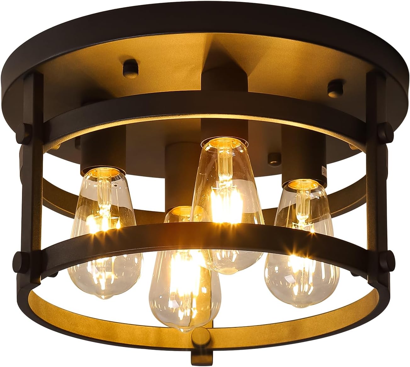 4-Light Retro Vintage Metal Rustic Ceiling Lamp