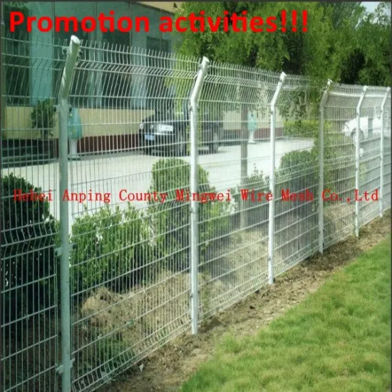 Polymer Wire mesh fence, Curvy welded wire mesh fence with 3 folds welded wire mesh fence