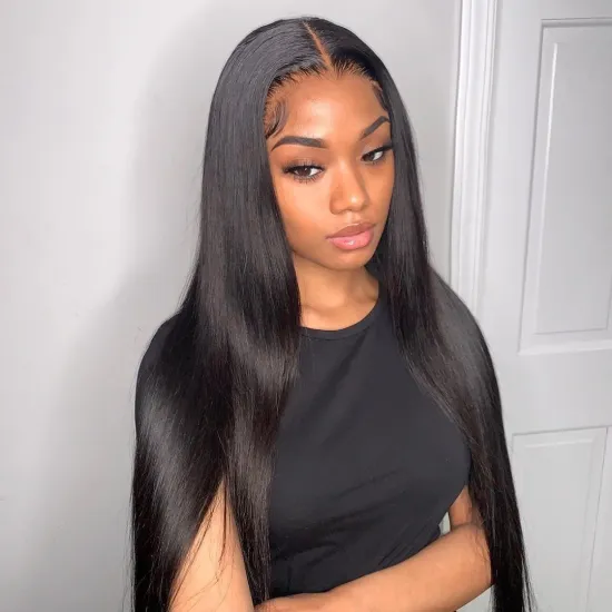 150% 180% 200% Wholesale 4x4 Lace Closure Wig Vendors 100%Aligned Cuticle Wig 4x4 Closure Natural Straight Human Hair Wigs