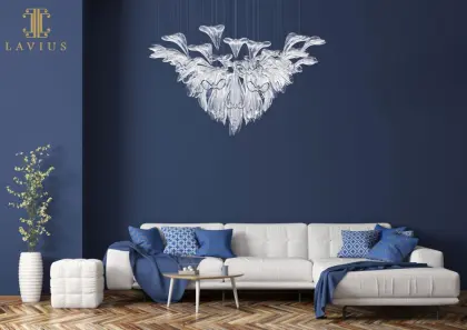 Colored unique art flower style glass chandelier