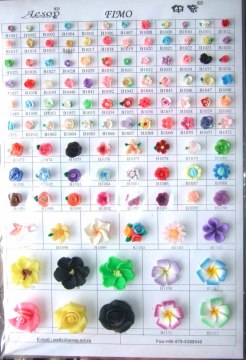 polymer clay flowery beads