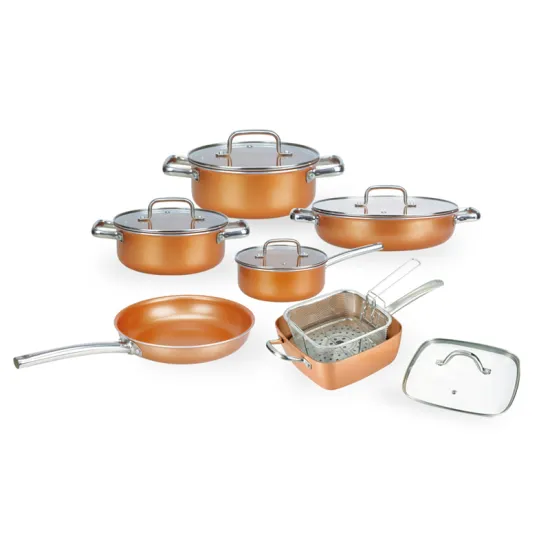 Stainless Steel Ceramic Copper Square Pot Cookware Set