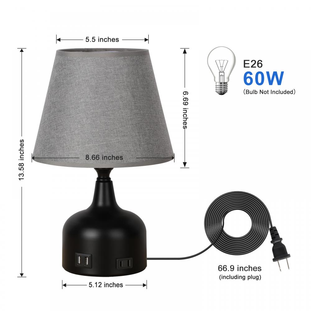 Matte Black Table Lamp