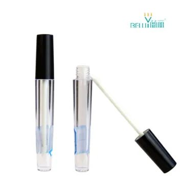 Mini plastic empty lip gloss tube with brush